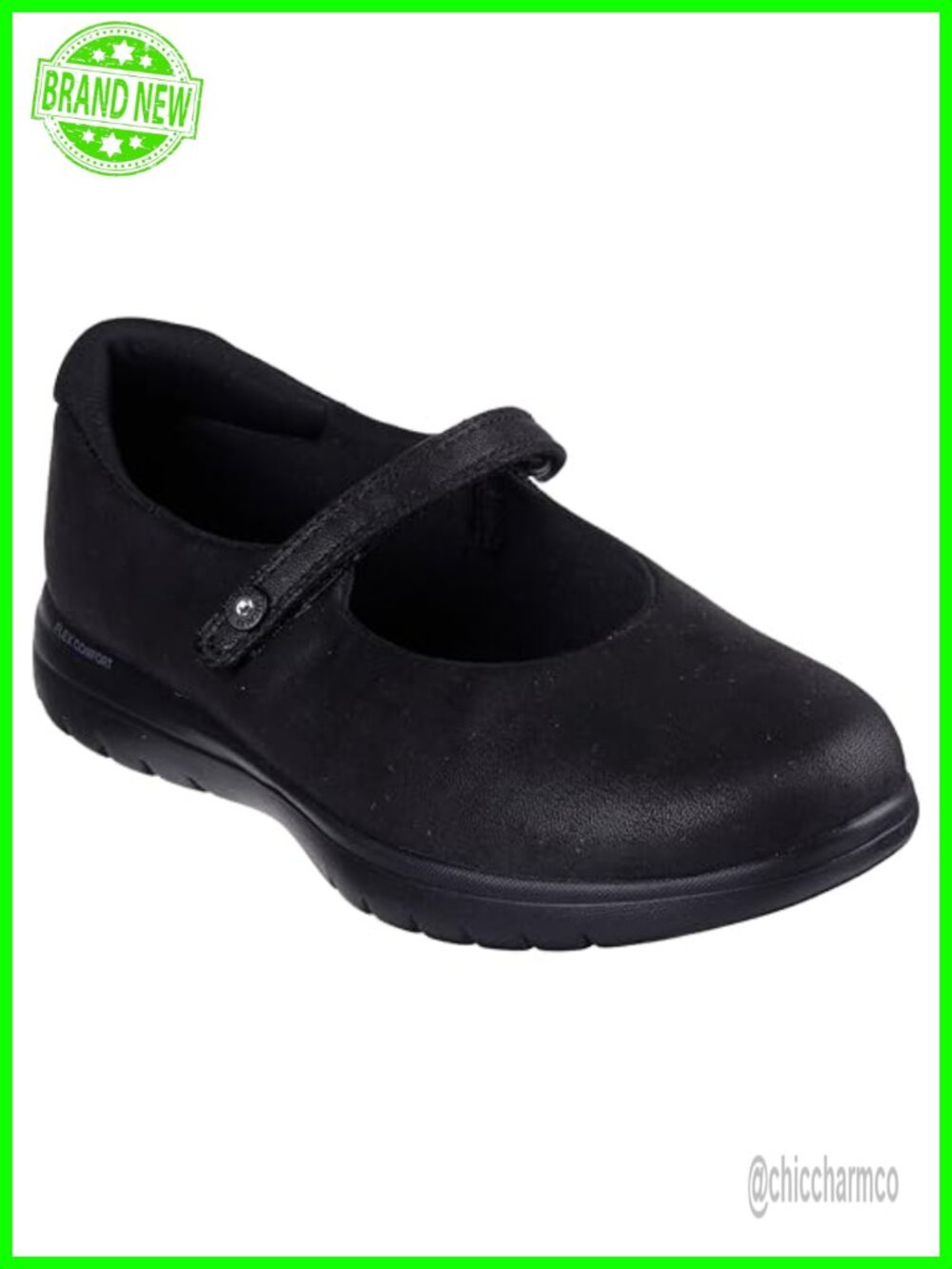 Faux Leather Mary Jane Flats Cushioned Lightweight Walking Shoes